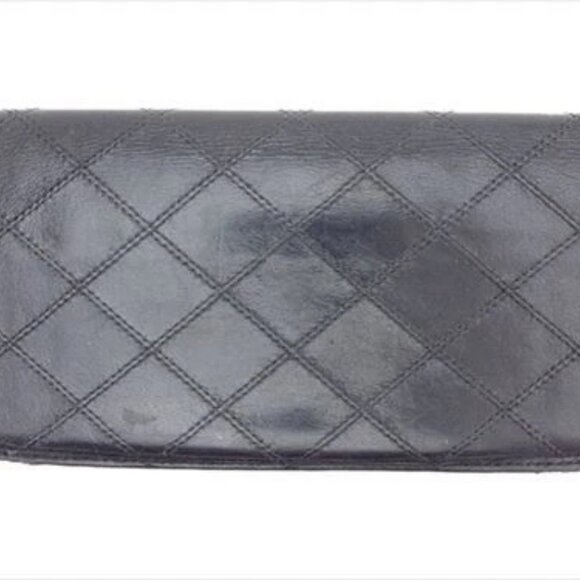 Chanel Wallet Purse Bifold Black Woman unisex Authentic Used T7384 - Picture 2 of 8